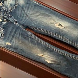 Gently used distressed BKE Sabrina Denim